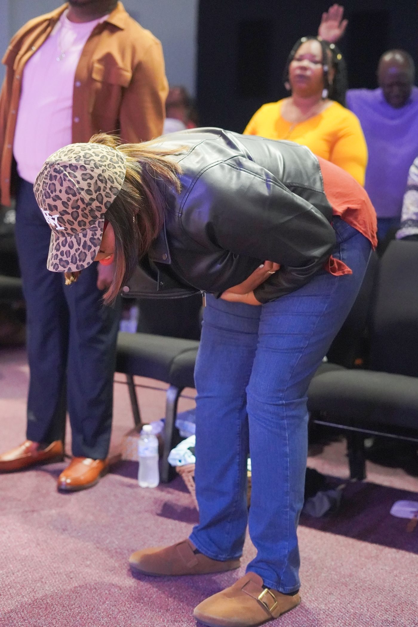A moment of prayer at Presence Church